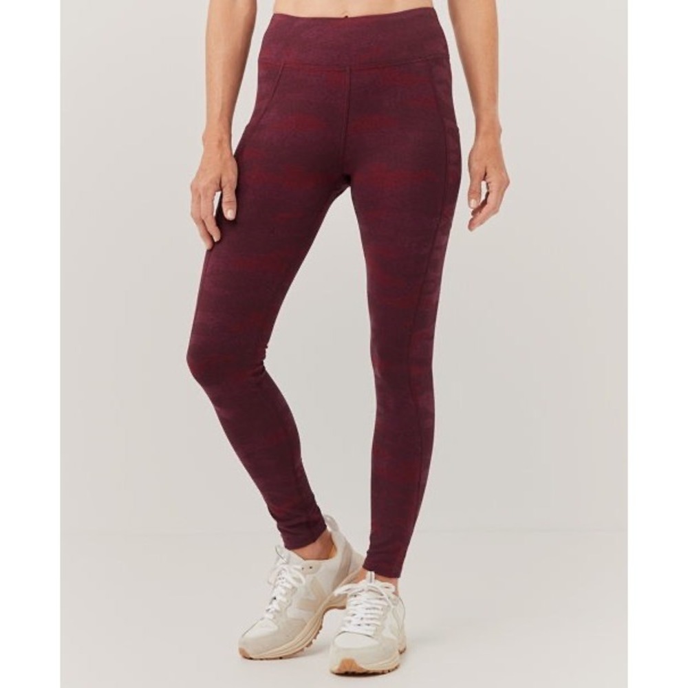 Pact Organic Cotton PureActive Pocket 7/8 Legging Raisin Camo Women's M Granola